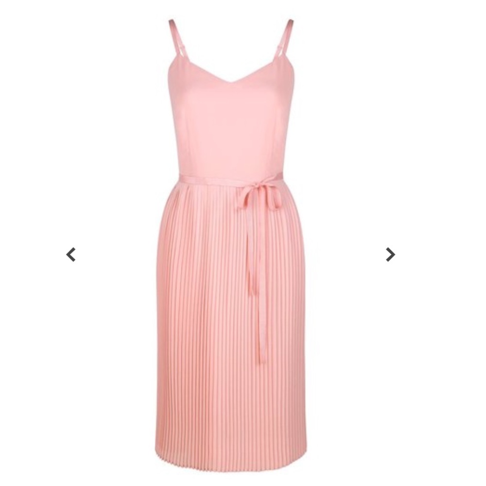 New long tall sally PLEATED GEORGETTE DRESS Sz 8 - Picture 4 of 5